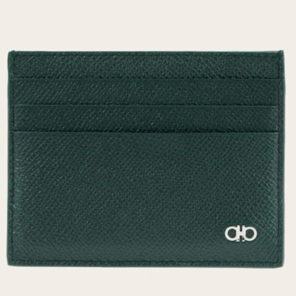 Salvatore Ferragamo Men's Moss Leather Card Holder